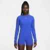 Nike Women's  Pro Dri-fit Long-sleeve Top In Hyper Royal/white