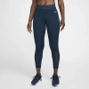 Nike Women's  Pro Mid-rise 7/8 Mesh-paneled Leggings In Armory Navy/white