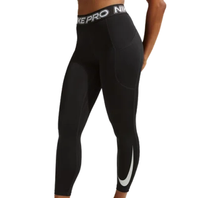 Nike Womens  Pro Mid Rise 7/8 Tight In Black