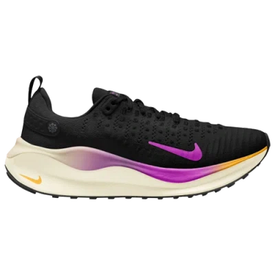 Nike Womens  React Infinity Run Flyknit 4 In Black/ Hyper Violet-anthracite