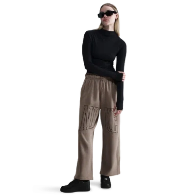 Nike Womens  Street Oh Fleece Pants In Mink Brown