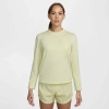 Nike Women's Dri-fit Swift Element Uv Crew-neck Running Top In Life Lime/white/heather