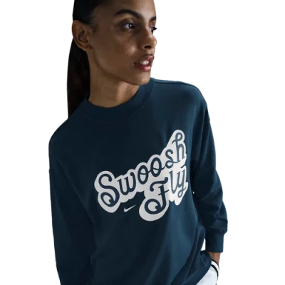 NIKE WOMENS NIKE SWOOSH FLY SEASONAL FLEECE TOP