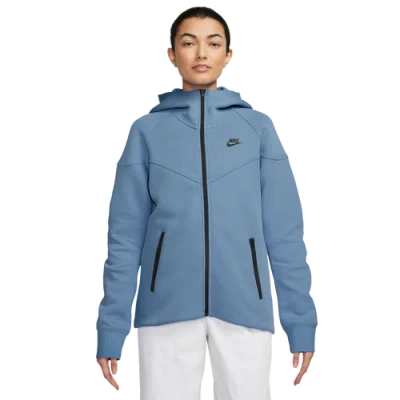 Nike Womens  Tech Fleece Full Zip Hoodie In Blue