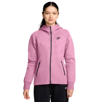 Nike Womens  Tech Fleece Full Zip Hoodie In Pink