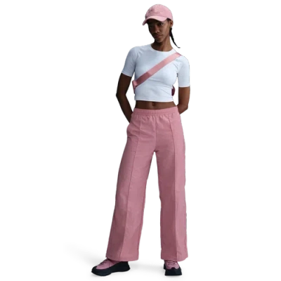 Nike Womens  Trend Woven Mid Rise Pants In Elemental Pink/elemental Pink