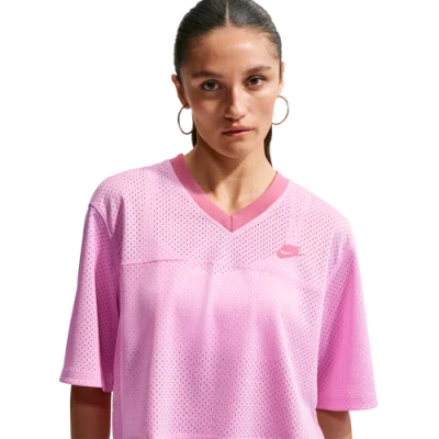 Nike Womens Nsw Heritage Festival Crop Mesh Jersey In Pink