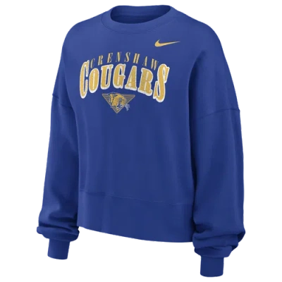 Nike Womens Phoenix Os Fleece Crew In Blue