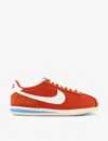 NIKE NIKE WOMENS PICANTE RED SAIL CORTEZ SWOOSH-LOGO LEATHER LOW-TOP TRAINERS