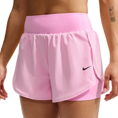 Nike Womens Pro Dri-fit Sculpt 2n1 3in High-rise Short In Pink
