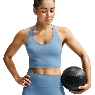 Nike Womens Pro Dri-fit Seamless Tank In Blue