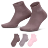 Nike Womens Script Ankle Socks 3 Pack In Multi