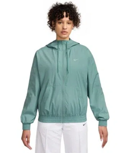 Nike Womens Sportswear Classic Zip Front Hooded Jacket In Green
