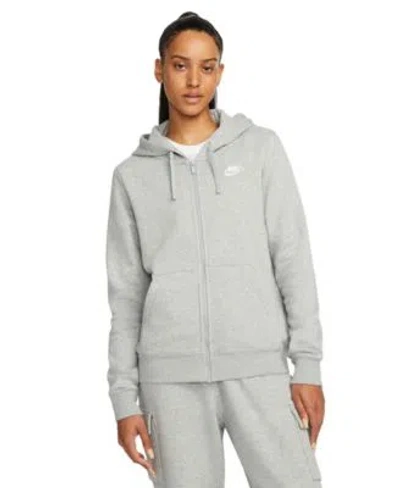 Nike Womens Sportswear Club Fleece Full Zip Hoodie Xs 3x In Pink Foam,white