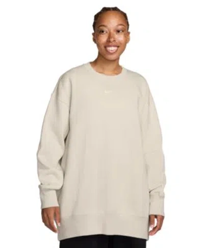 Nike Womens Sportswear Phoenix Fleece Oversized Crew Neck Sweatshirt In Neutral