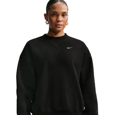 Nike Womens Studio Fleece Heavy Os Crew In Black