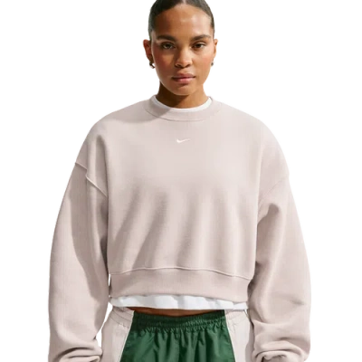 Nike Womens Studio Fleece Mid-os Crop Crew