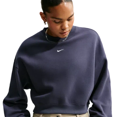 Nike Womens Studio Fleece Mid-os Crop Crew