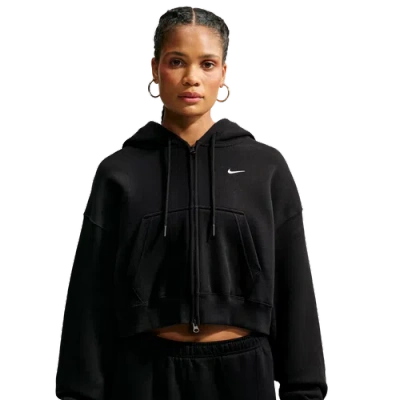 Nike Womens Studio Fleece Mid-os Crp Fz Hoodie