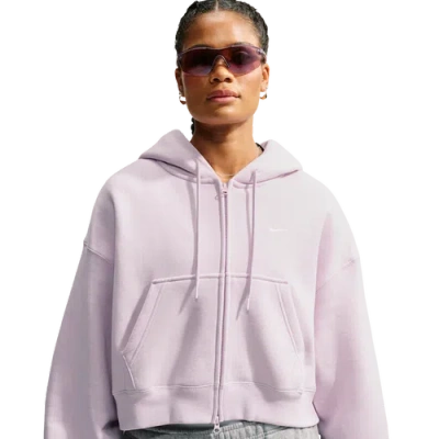 Nike Womens Studio Fleece Mid-os Crp Fz Hoodie In Multi