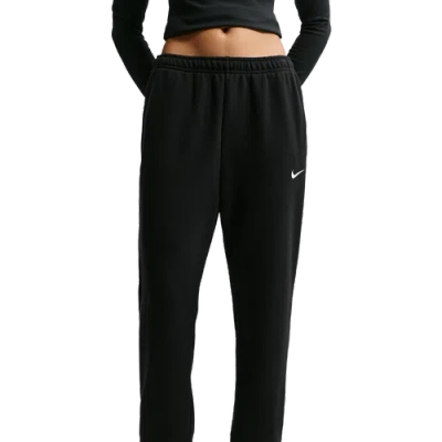 Nike Womens Studio Fleece Mid-weight Mid-rise Jogger In Black