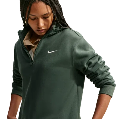 Nike Womens Studio Fleece Midweight Quarter Zip In Green