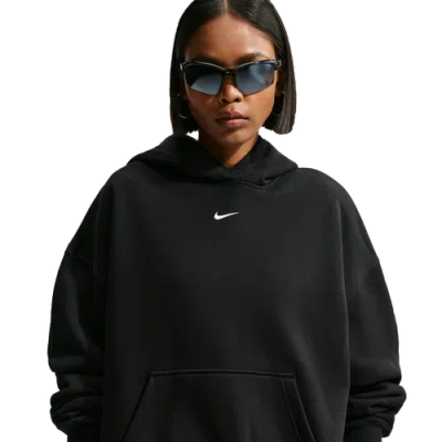 Nike Womens Studio Fleece Oversized Crew In Black