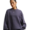 Nike Womens Studio Fleece Oversized Crew In Purple