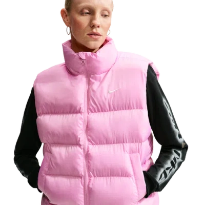 Nike Womens Tech-fit Synthetic Classic Vest In Pink Rise/sail