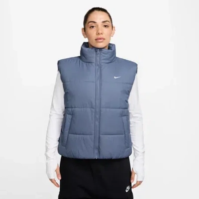 Nike Womens Water Resistant Heavyweight Puffer Vest In Blue