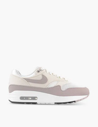 Nike Womens White Platinum Violet Ph Air Max 1 Panelled Suede And Mesh Mid-top Trainers In Neutral