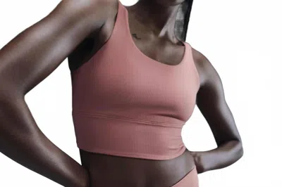Nike Womens Zenvy Rib Light-support Yoga Sports Bra In Rose/blush 60 In Pink
