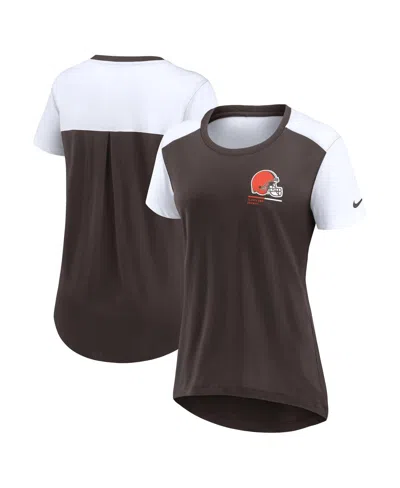 Nike Women'sâ Brown Cleveland Browns Performance Fashion T-shirt In Black