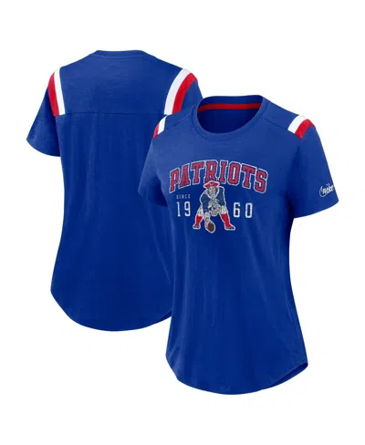 Nike Women'sâ Heather Royal New England Patriots Historic Slub Fashion T-shirt In Blue