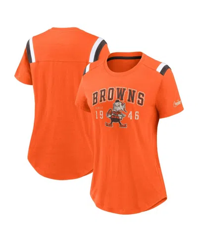 Nike Women'sâ Orange Cleveland Browns Historic Slub Fashion T-shirt
