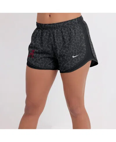 NIKE WOMEN'SBLACK ALABAMA CRIMSON TIDE TEMPO PATTERN DRI-FIT SHORTS