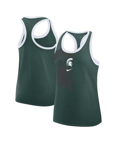 Nike Women's Green Michigan State Spartans Primetime Racerback Tri-blend Tank Top