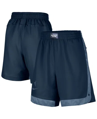 Nike Women's Navy Indiana Fever Fly Basketball Tri-blend Fleece Shorts In Blue