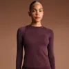 Nike Women'sskims Airy Long-sleeve Crew-neck Top In Burgundy