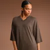 Nike Women'sskims Airy Oversized V-neck T-shirt In Brown