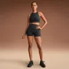 Nike Women'sskims Matte High-waisted 3" Boyshorts In Black