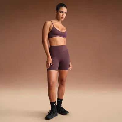 Nike Women'sskims Matte High-waisted 5" Biker Shorts In Black