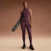 Nike Women'sskims Matte High-waisted Footsie Grip Leggings In Purple
