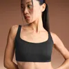 Nike Women'sskims Matte Scoop-neck Bra In Black