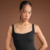 Nike Women'sskims Matte Square-neck Tank Top In Black