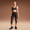 Nike Women'sskims Shine High-waisted 17" Leggings With Drawcord In Brown
