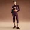 Nike Women'sskims Shine High-waisted 17" Leggings With Drawcord In Burgundy