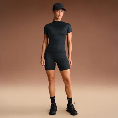 Nike Women'sskims Shine High-waisted 5" Biker Shorts In Black