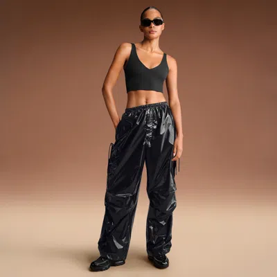 Nike Women'sskims Shiny Nylon Cargo Pants In Black