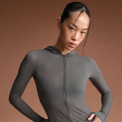 Nike Women'sskims Weightless Layers Full-zip Hoodie In Gray